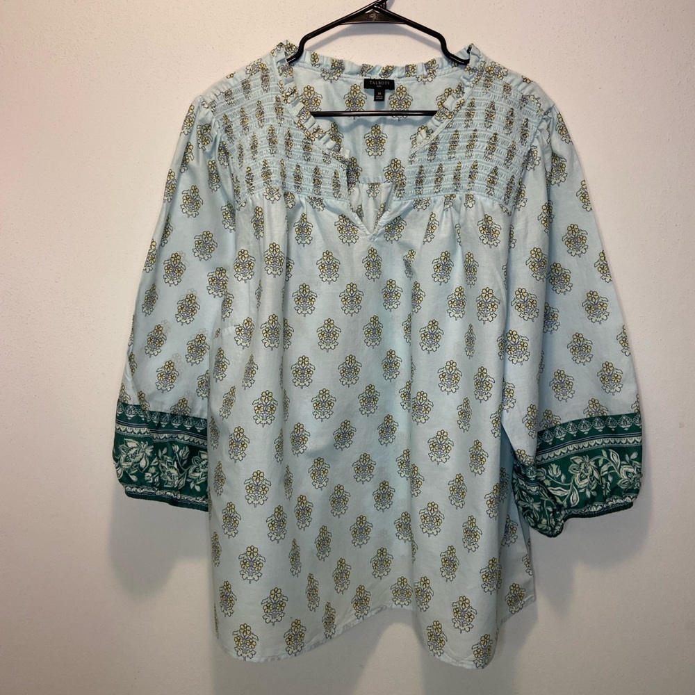 Talbots SMOCKED TOP - BREEZY BLOOMS